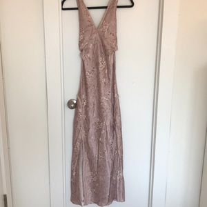 Pattern silk dress. Ankle length